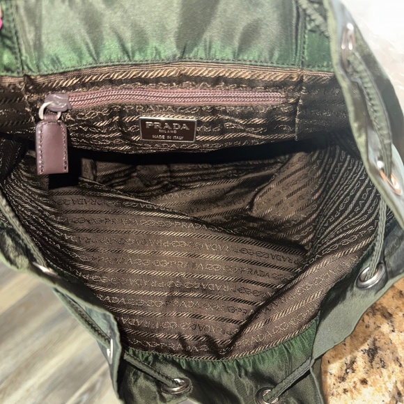 Prada City Tessuto Green Nylon Backpack - Excellent Condition- - Picture 9 of 12